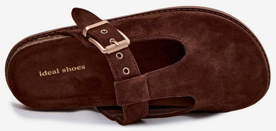 Moteriškos mule tipo šlepetės Melvia, šokolado spalvos