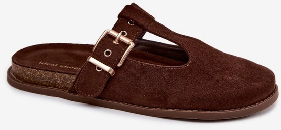 Moteriškos mule tipo šlepetės Melvia, šokolado spalvos