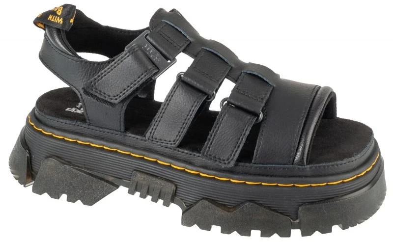 Moteriškos natūralios odos basutės Dr. Martens 3 Strap, juodos
