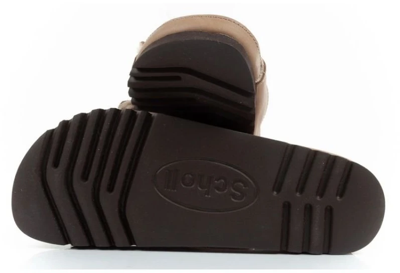 Moteriškos odinės šlepetės Scholl Iconic MEG, pilkai rusvos