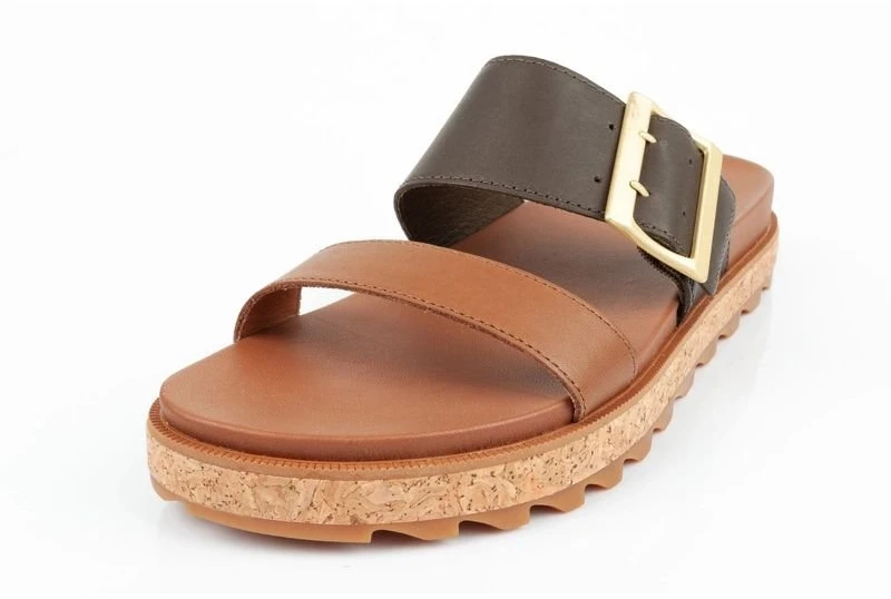 Moteriškos odinės šlepetės Sorel Roaming Slide, rudos