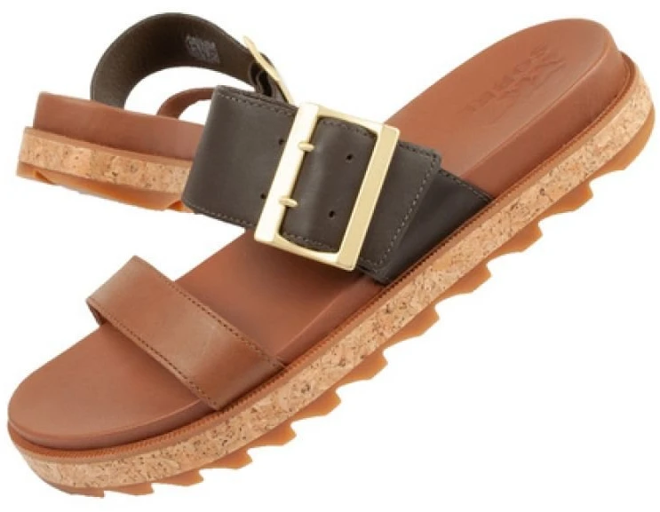Moteriškos odinės šlepetės Sorel Roaming Slide, rudos
