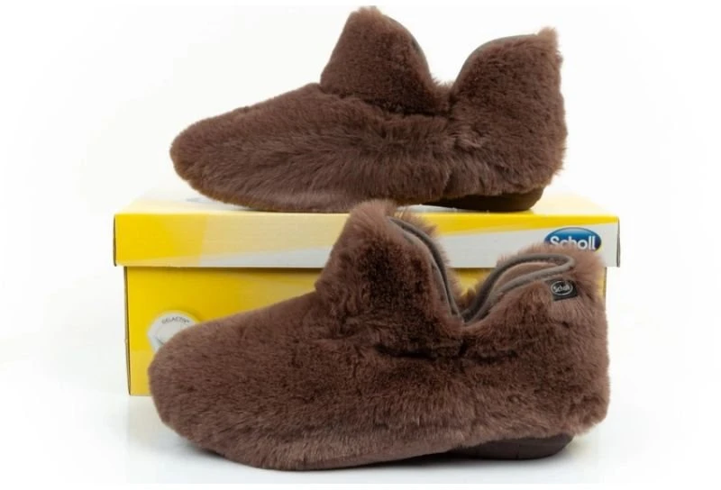 Moteriškos pašiltintos šlepetės Scholl Molly Bootie, rudos