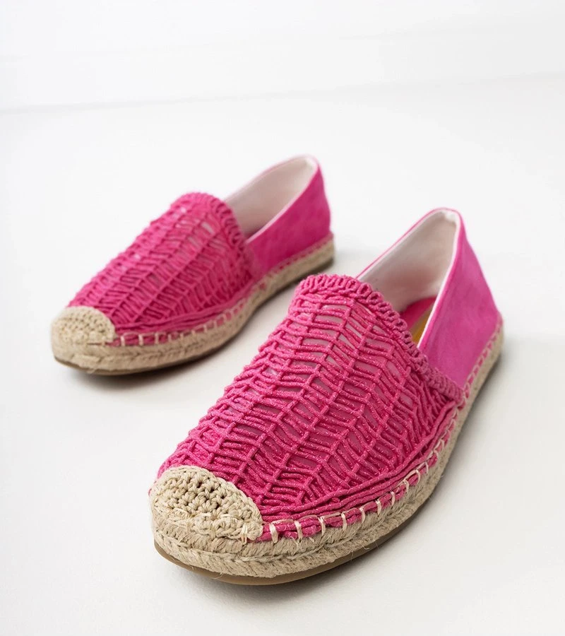 Moteriškos rožinės ažūrinės espadrilės su platforma Plevis