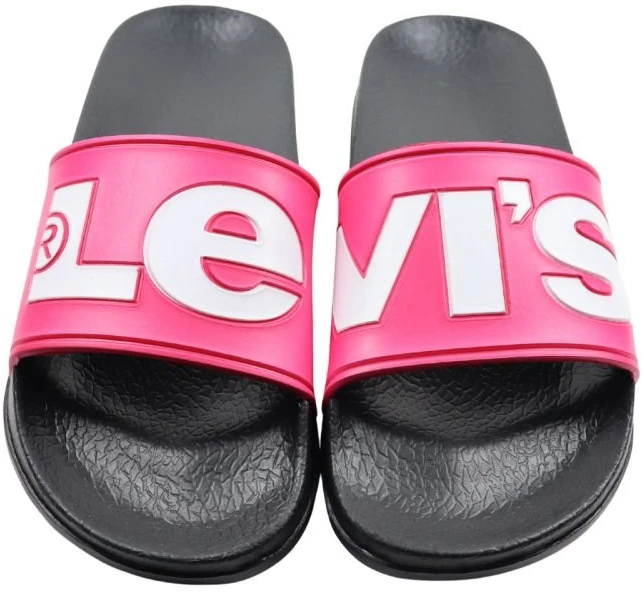 Moteriškos šlepetės baseinui Levi's June L, rožinės ir juodos