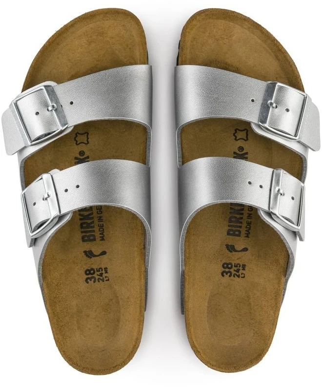 Moteriškos šlepetės Birkenstock Arizona, sidabro