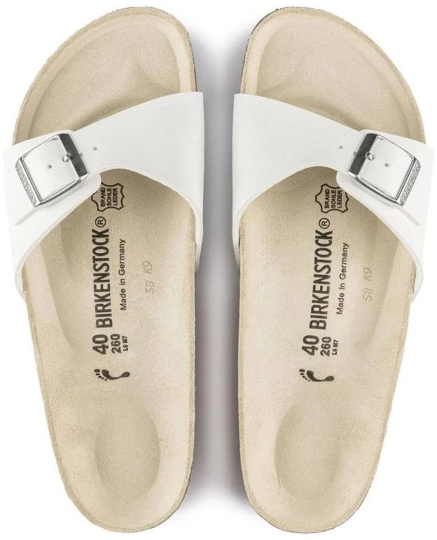 Moteriškos šlepetės Birkenstock Madrid Birko-Flor, baltos