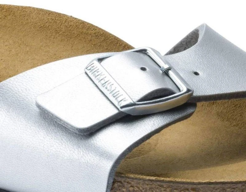 Moteriškos šlepetės Birkenstock Madrid Birko-Flor, sidabro spalvos