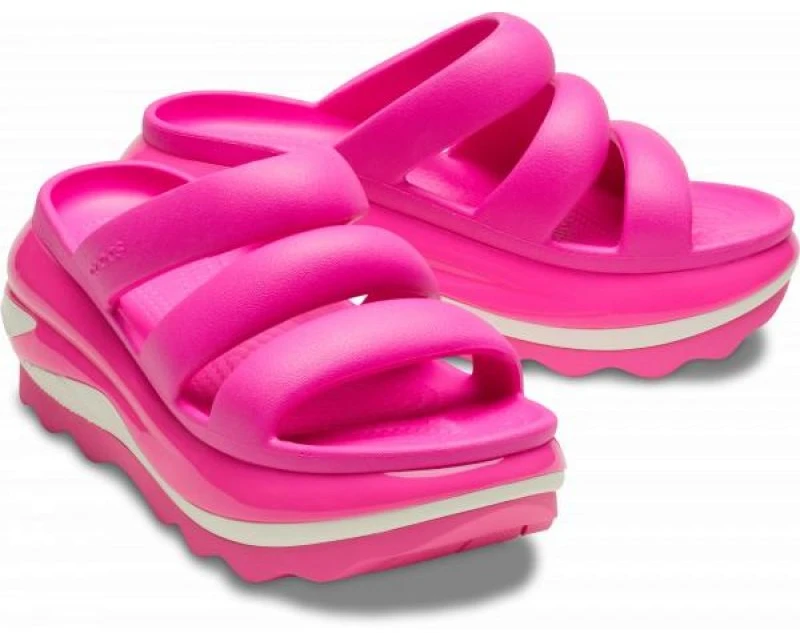 Moteriškos šlepetės Crocs Mega Crush Triple Strap, rožinės
