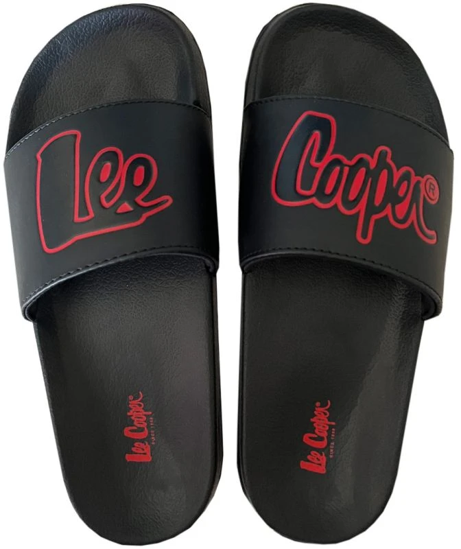 Moteriškos šlepetės Lee Cooper, juodos ir raudonos
