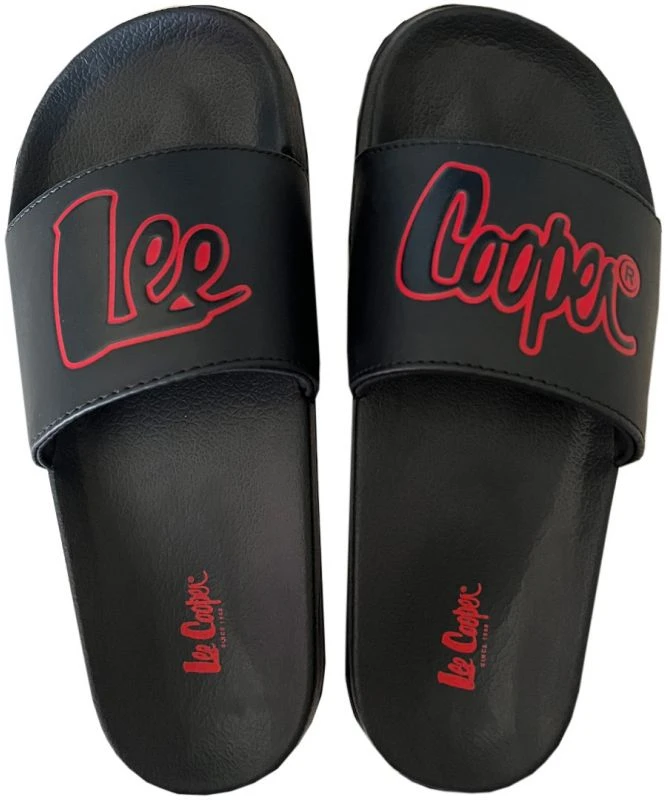 Moteriškos šlepetės Lee Cooper, juodos ir raudonos