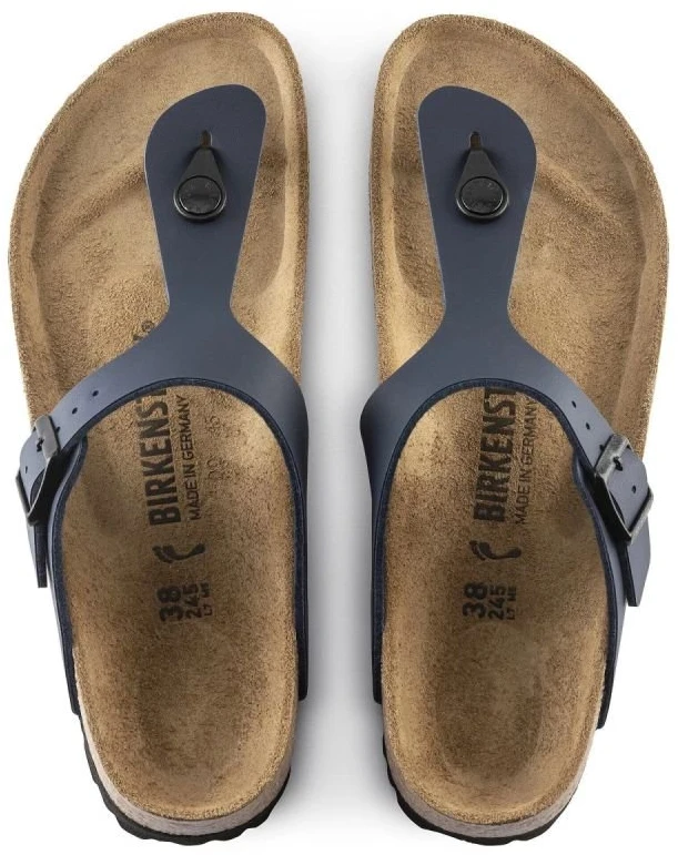 Moteriškos šlepetės per pirštą Birkenstock Gizeh, mėlynos