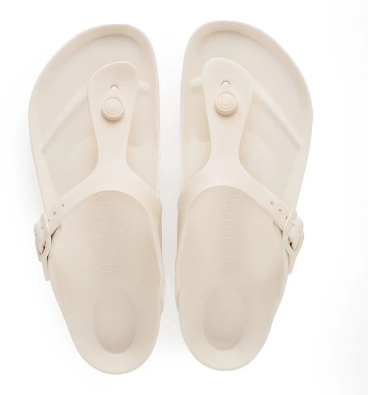 Moteriškos šlepetės per pirštą Birkenstock Gizeh, balkšvos