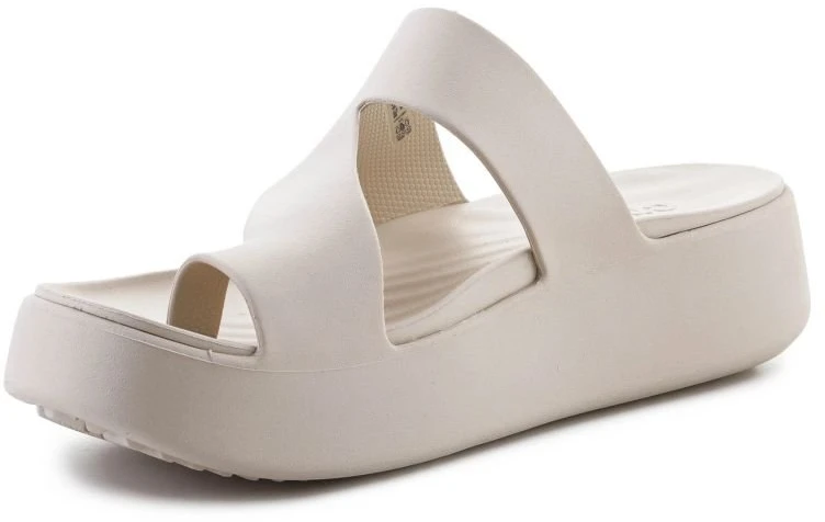 Moteriškos šlepetės per pirštą su platforma Crocs Getaway, smėlio