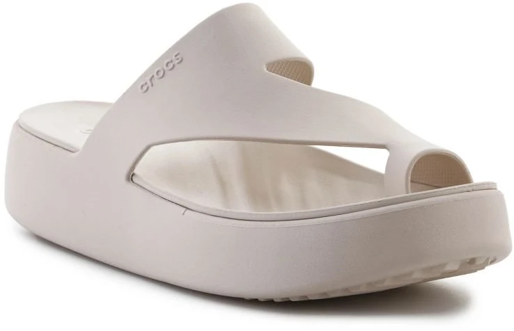 Moteriškos šlepetės per pirštą su platforma Crocs Getaway, smėlio
