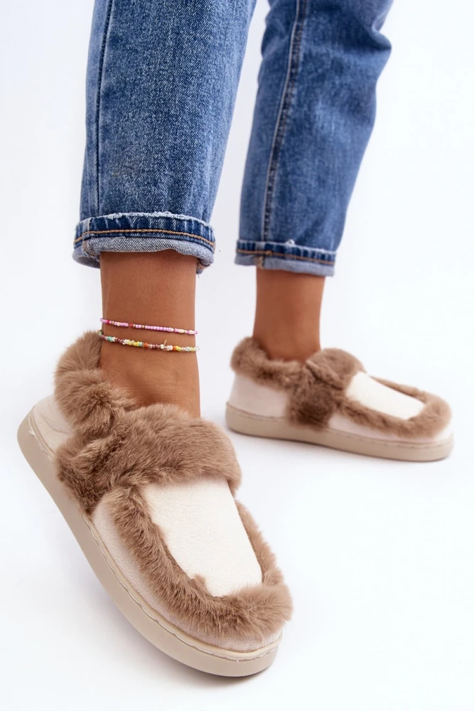 Moteriškos šlepetės su dirbtinio kailio pašiltinimu Step in style