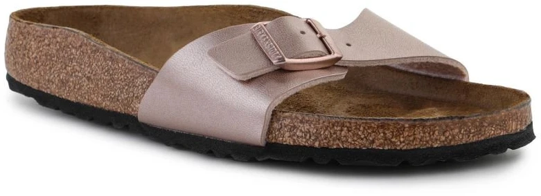 Moteriškos šlepetės su dirželiu Birkenstock Madrid, rudos ir smėlio