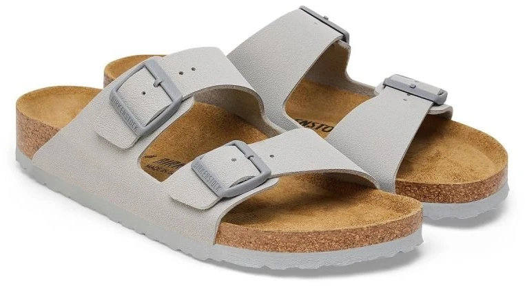 Moteriškos šlepetės su dviem dirželiais Birkenstock Arizona, pilkos