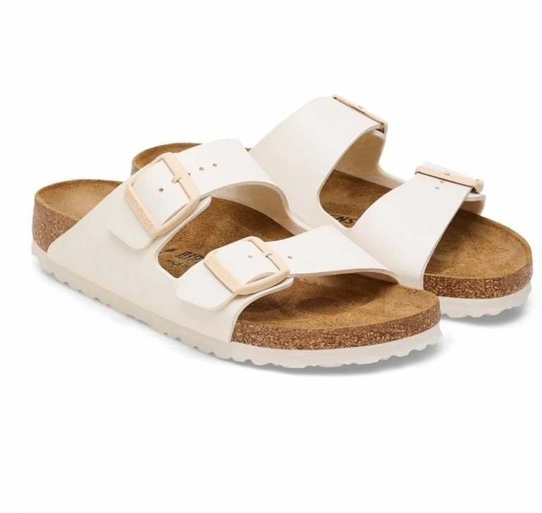 Moteriškos šlepetės su dviem dirželiais Birkenstock Arizona, baltos