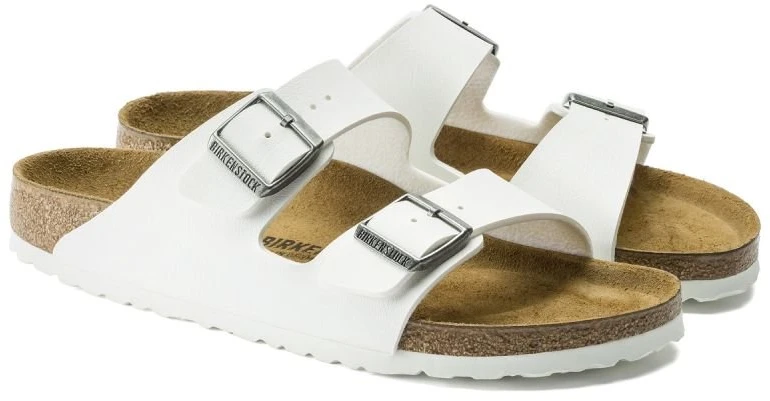 Moteriškos šlepetės su sagtimis Birkenstock Arizona BS, baltos