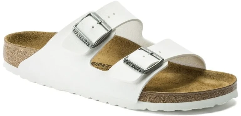 Moteriškos šlepetės su sagtimis Birkenstock Arizona BS, baltos