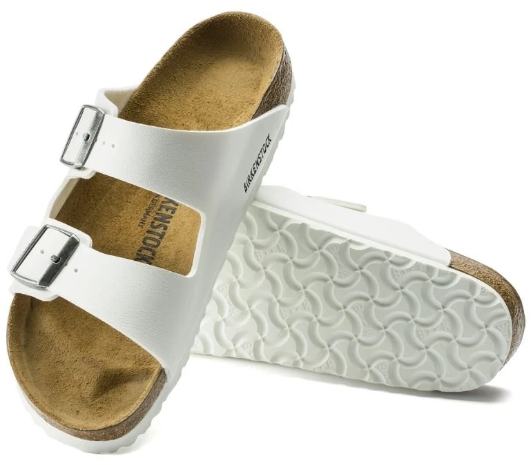 Moteriškos šlepetės su sagtimis Birkenstock Arizona BS, baltos