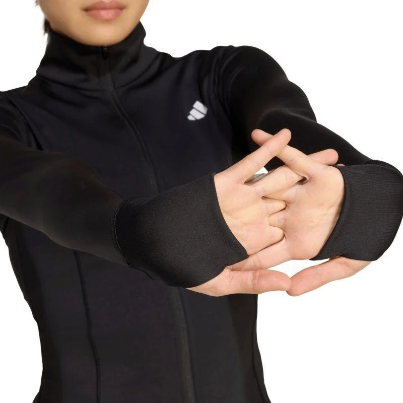 Moterų džemperis su užtrauktuku adidas Optime Essentials, juodas, JM9185