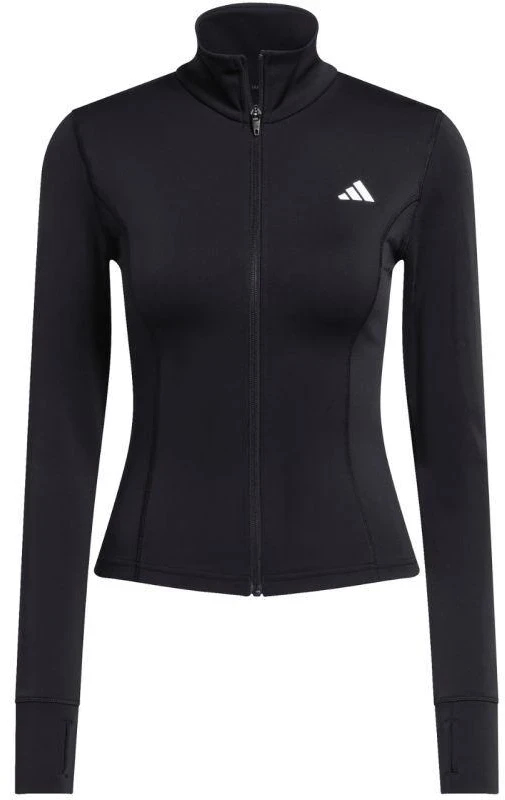Moterų džemperis su užtrauktuku adidas Optime Essentials, juodas, JM9185
