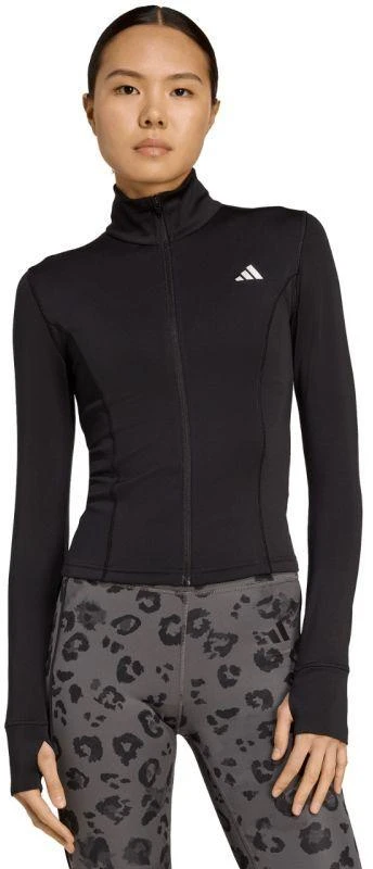 Moterų džemperis su užtrauktuku adidas Optime Essentials, juodas, JM9185