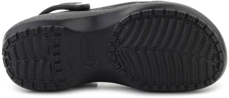 Moterų klumpės CROCS CLASSIC PLATFORM GLITTER CLOG W, juodos, 207241-001