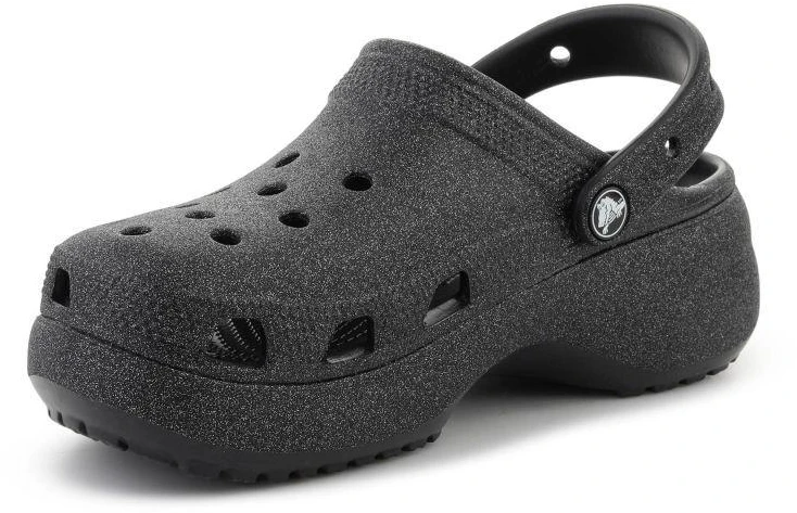 Moterų klumpės CROCS CLASSIC PLATFORM GLITTER CLOG W, juodos, 207241-001