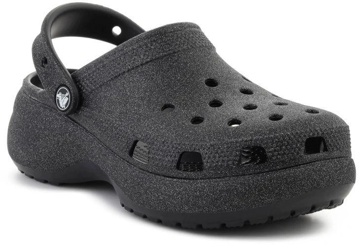 Moterų klumpės CROCS CLASSIC PLATFORM GLITTER CLOG W, juodos, 207241-001