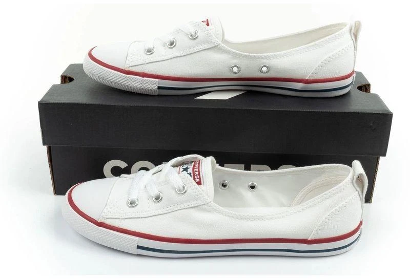 Moterų laisvalaikio bateliai Converse Chuck Taylor All Star Ballet Lace balti