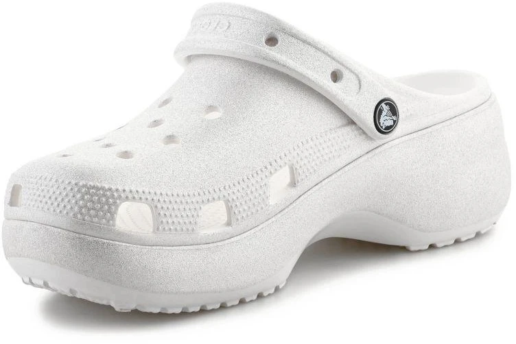 Moterų platforminiai klumpės Crocs Classic Platform Glitter Clog W 207241-0WV Chalk