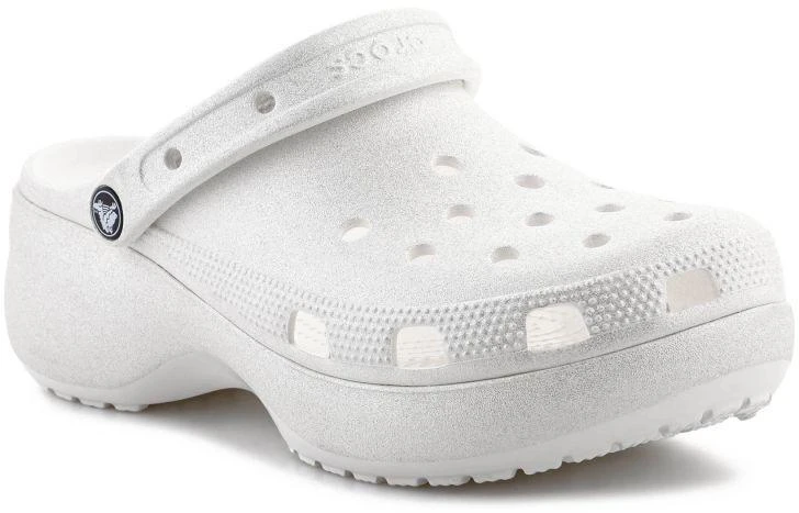 Moterų platforminiai klumpės Crocs Classic Platform Glitter Clog W 207241-0WV Chalk