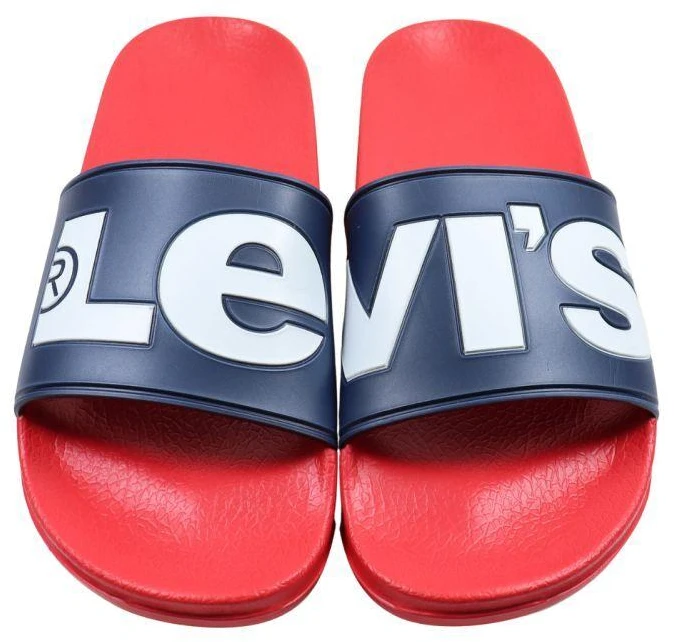 Moterų šlepetės Levi's June L, tamsiai mėlynos ir raudonos spalvos VPOL0239S-0290