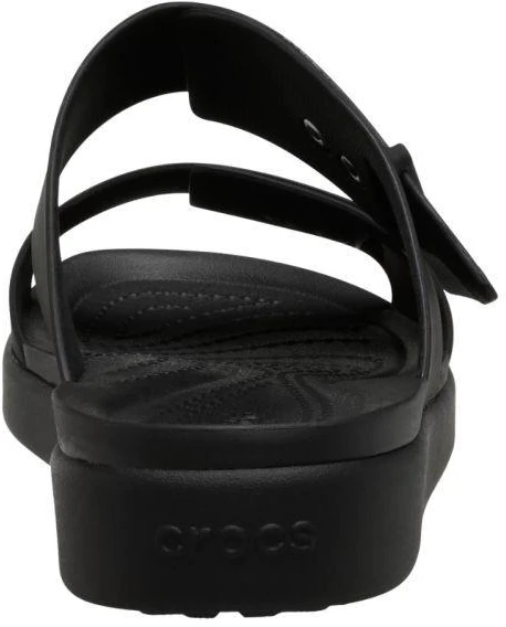 Moterų šlepetės per pirštą Crocs Brooklyn Buckle Low, juodos spalvos 211215 001