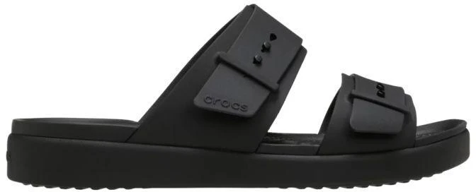 Moterų šlepetės per pirštą Crocs Brooklyn Buckle Low, juodos spalvos 211215 001