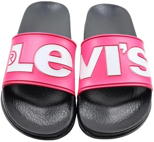 Moterų šlepetės per pirštą Levi's June L, rožinės ir juodos spalvos, VPOL0239S-3841