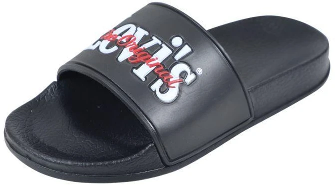 Moterų šlepetės per pirštą Levi's Pool S, juodos VPOL0251S-0003