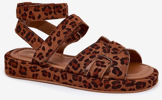 Moterys sandalai su lipukais leopardiniu raštu Uvissa
