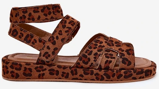 Moterys sandalai su lipukais leopardiniu raštu Uvissa