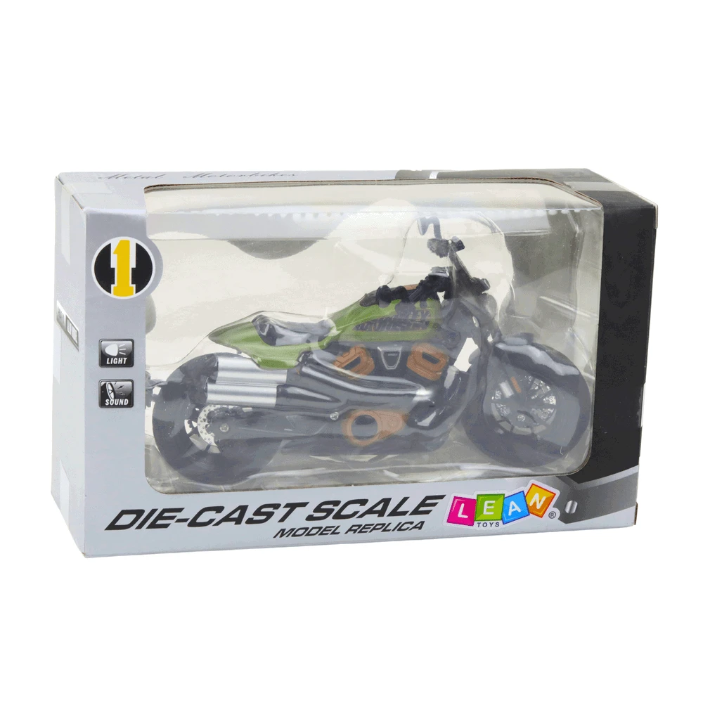 Lean Toys Motociklo modelis Chopper 1:12 su garsais ir šviesomis