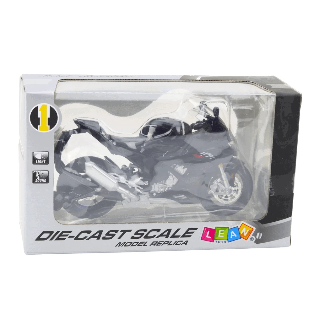 Lean Toys SPORTINIS MOTOCIKLAS METALINIS Juodas S1000 1:12