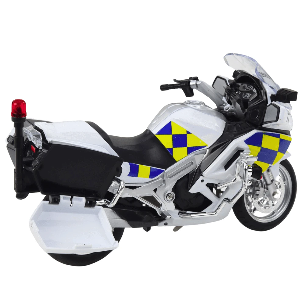 Lean Toys POLICIJOS MOTOCIKLAS IŠ METALO SU ŠVIESOMIS IR GARSU 1:12