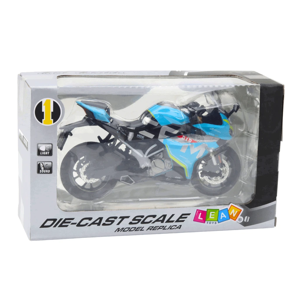 Lean Toys Sportinis metalinis motociklo modelis 1:12 su šviesomis ir garsais