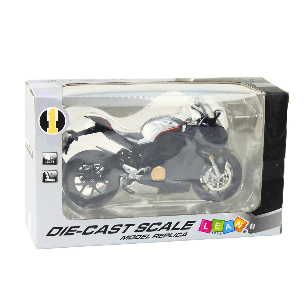 Lean Toys SPORTINIS MOTOCIKLAS IŠ METALO – Juodas V4 1:12