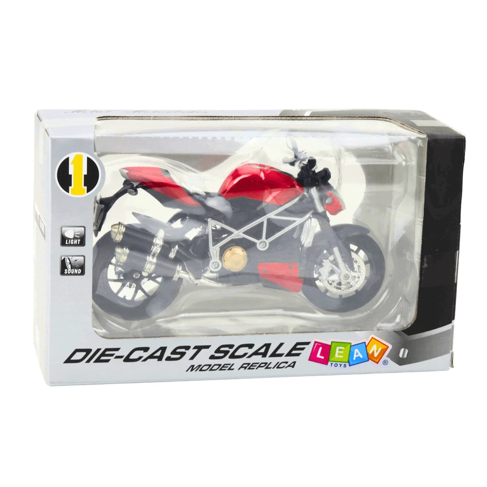 Lean Toys METALINIS SPORTINIS MOTOCIKLAS – RAUDONAS 1:12