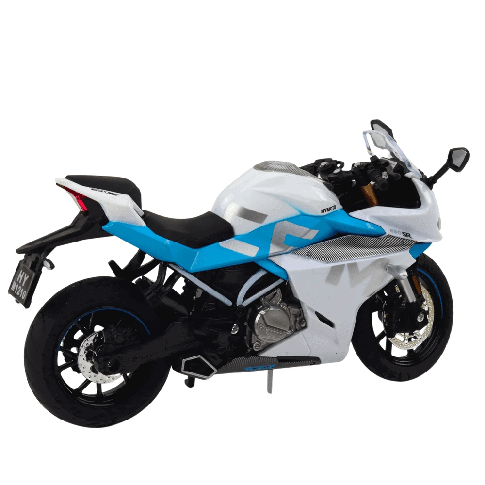 Lean Toys SPORTINIS MOTOCIKLAS IŠ METALO – BALTAI MĖLYNAS 1:12