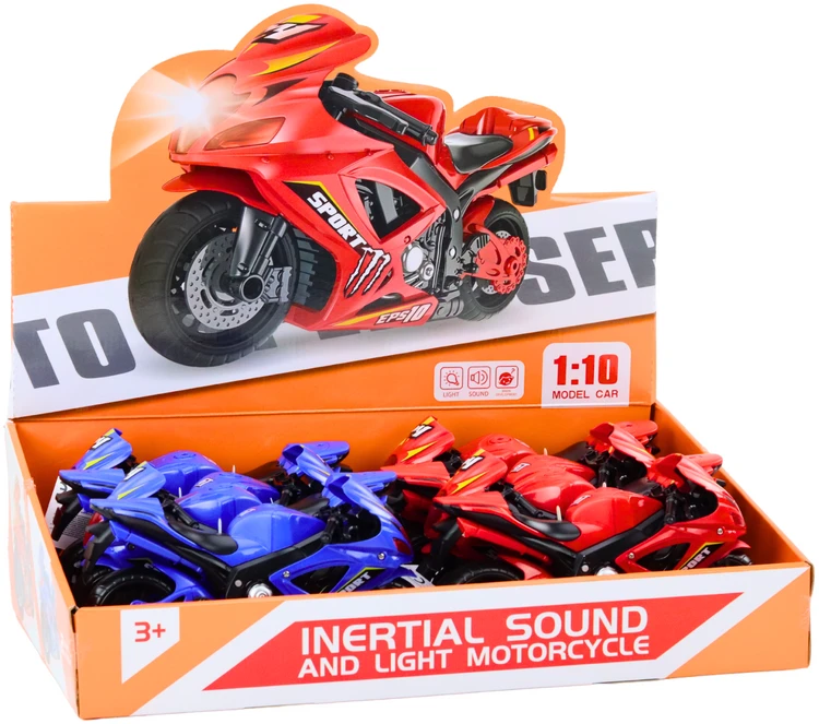 Lean Toys Sportinis motociklas su trinties pavara, šviesomis ir garsu